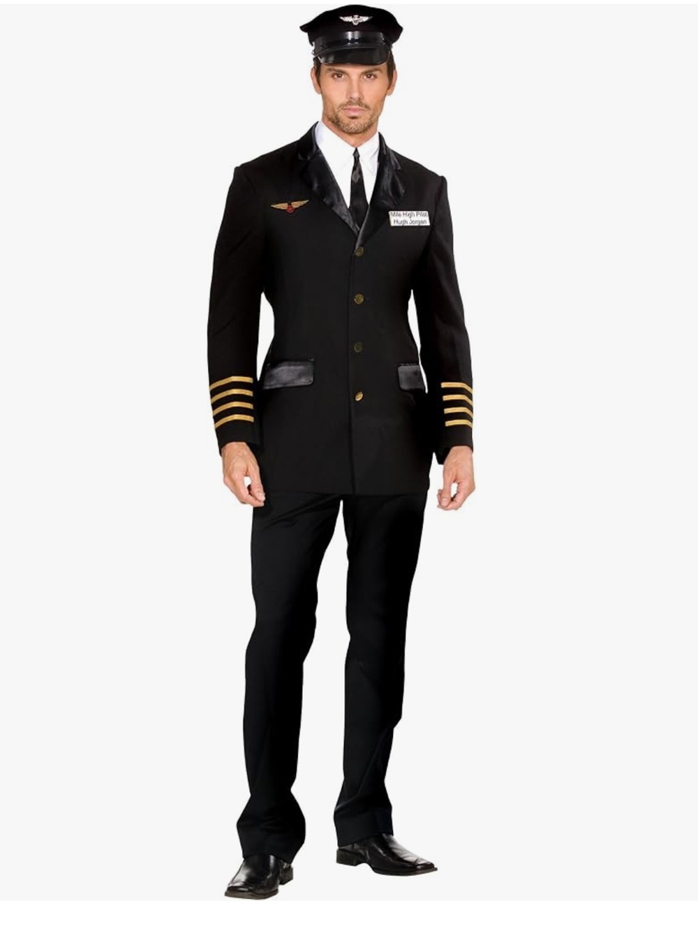 Men's Black Pilot Costume